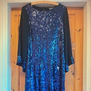 Dazzling Midnight Blue Sequin Mini Dress